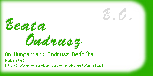 beata ondrusz business card